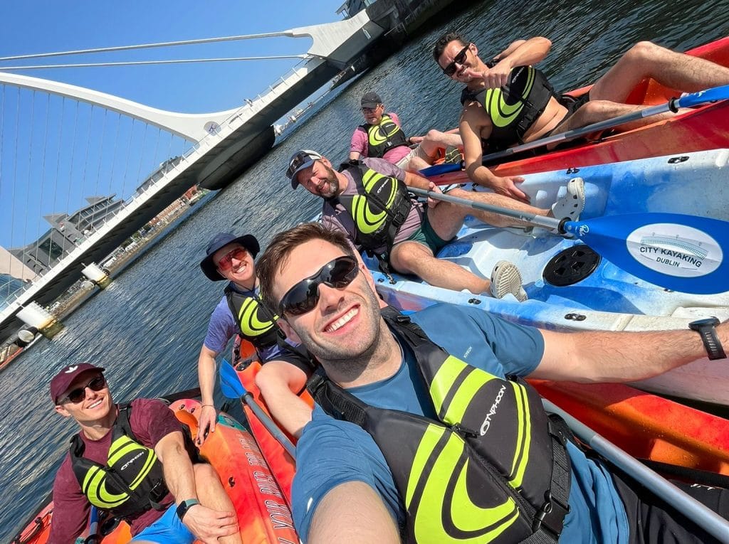 Sports & Social Leinster Team Kayaking on the River Liffey